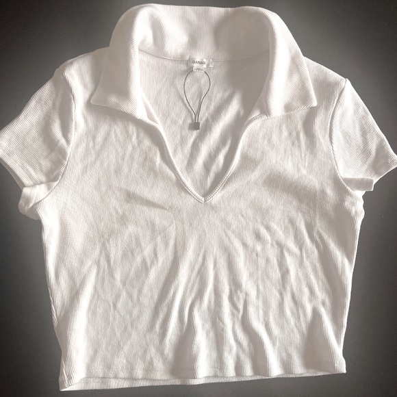 Cap-Sleeve White Tee - Picture 1 of 5